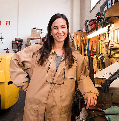 A working woman smiling with good health
